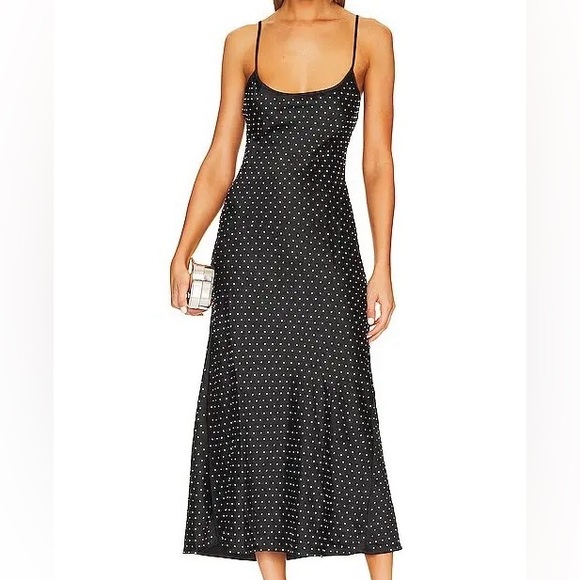 WeWoreWhat Dresses & Skirts - 🚫🛑⭕️❌SOLD❌⭕️🛑🚫WeWoreWhat Black Crystal Embellished Slip Midi Dress